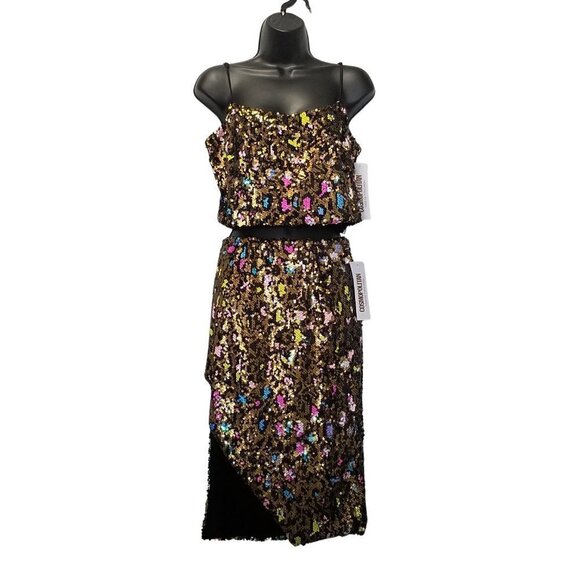Cosmopolitan Sequin Crop Top Or Skirt Separates Dress the Population NWT - Picture 5 of 16